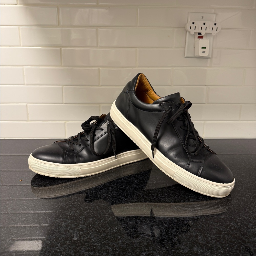 Black and White Classic Leather Sneakers